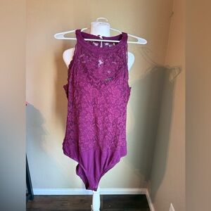 Torrid Purple Lace Sleeveless Bodysuit